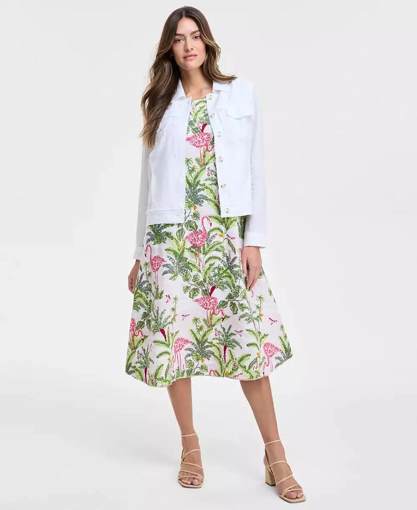Charter Club Women's Palm Beach 100% Linen Midi Dress, Exclusively at Macy's 2