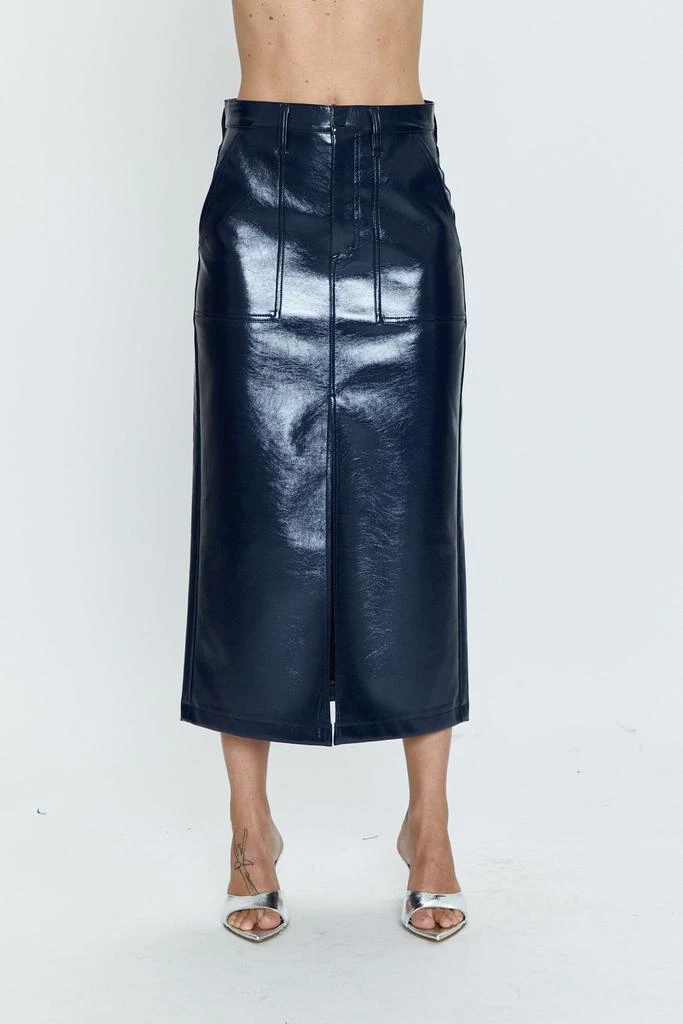 Pistola Denim Alice Utility Midi Skirt - Navy Vinyl 2