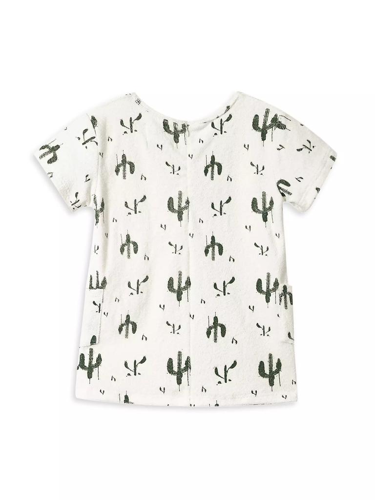 Omamimini Little Girl's & Girl's Cactus Print Terry Cloth Dress