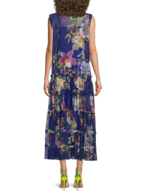 Johnny Was ​Mazzy Embellished Floral Tiered Maxi Dress