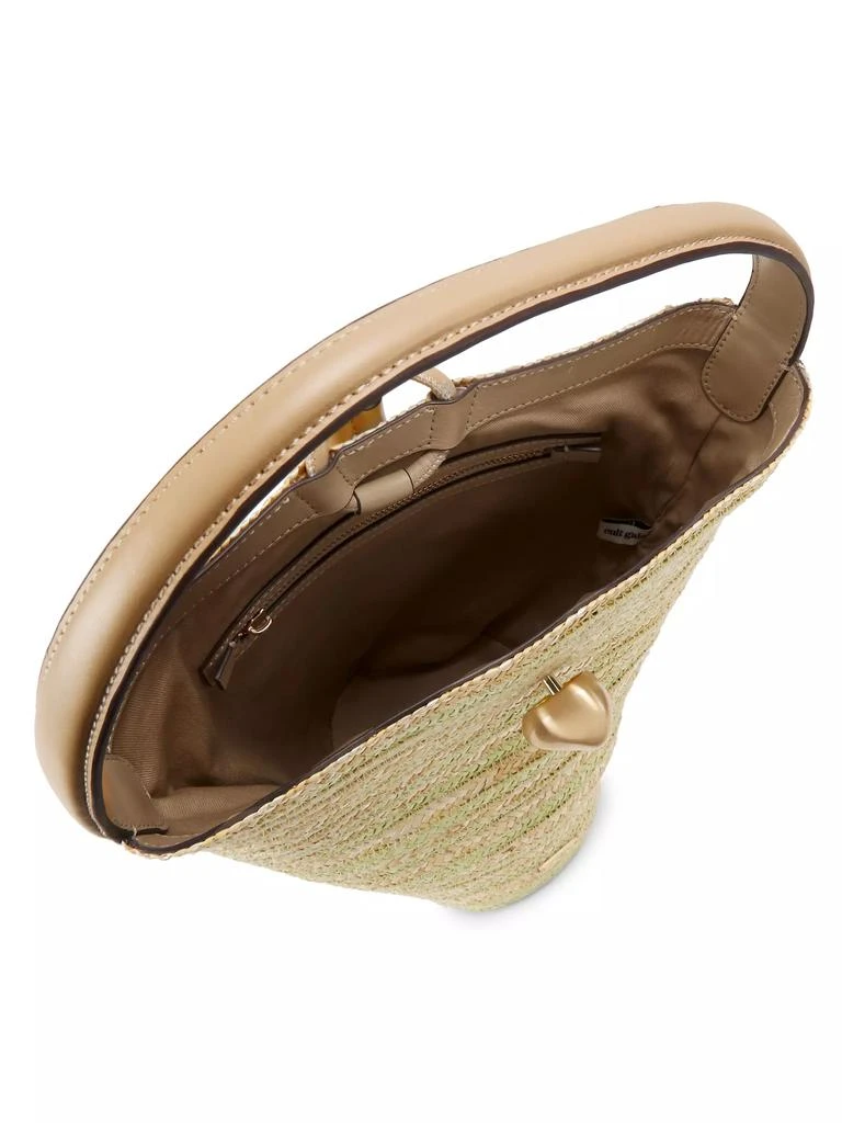 Cult Gaia Freedie Straw & Leather Shoulder Bag 3
