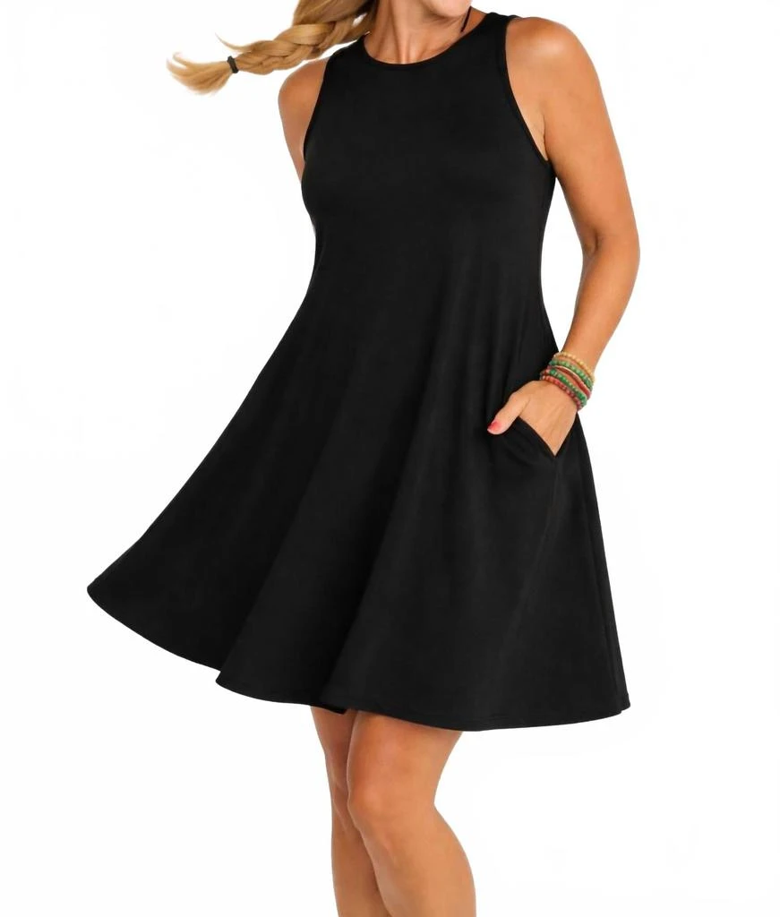 adrianna papell boat neck sleeveless fit and flare taffeta dress Black Sleeveless Mikado Fit And Flare Midi Dress With V-Back main image 1