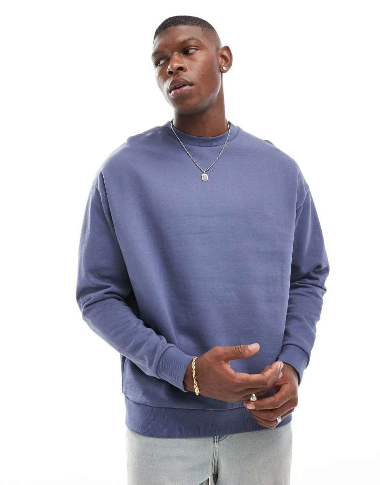 ASOS ASOS DESIGN oversized sweatshirt with ramen text back print in dark navy 2