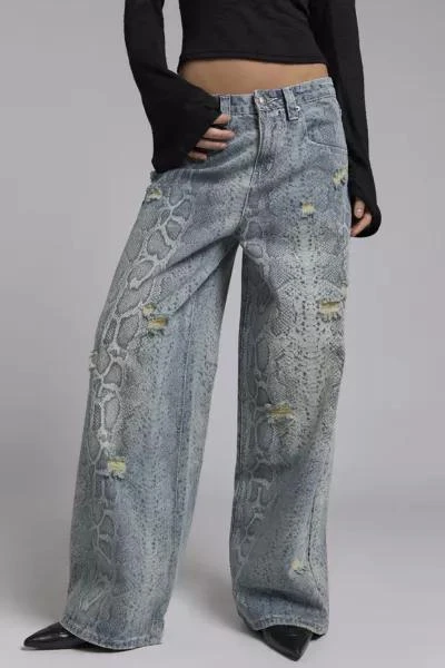 The Ragged Priest The Ragged Priest Scale Snakeskin Print Slim Sweeper Jean 3