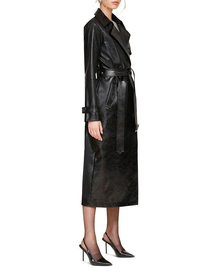 Avec Les Filles Faux Leather Trench Coat 13