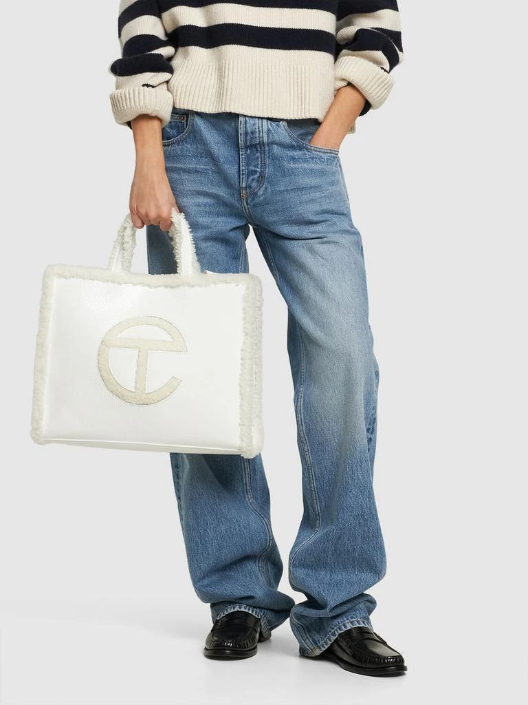 UGG X TELFAR Medium Telfar Crinkle Patent Shopper Bag 1