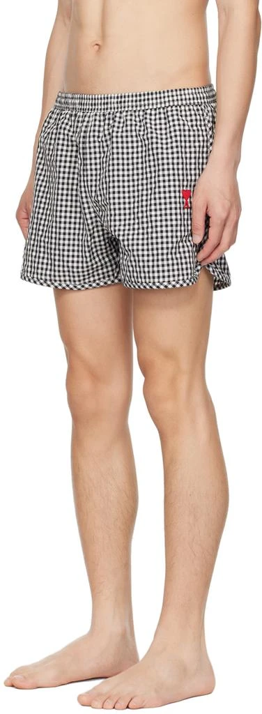 AMI Paris Black & White Ami de Cœur Swim Shorts 4