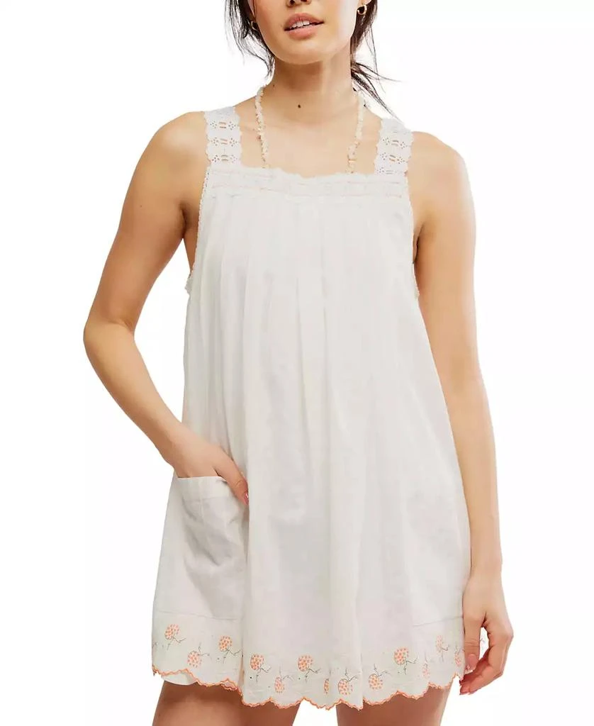Free People Women's Latecia Embroidered Cotton Mini Dress 1