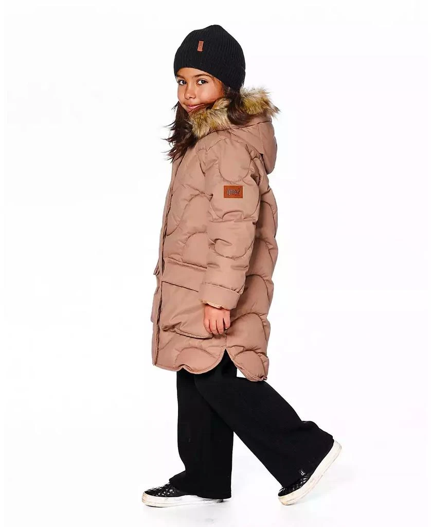 Deux par Deux Girl Long Wavy Quilt Puffy Winter Coat Chanterelle - Child