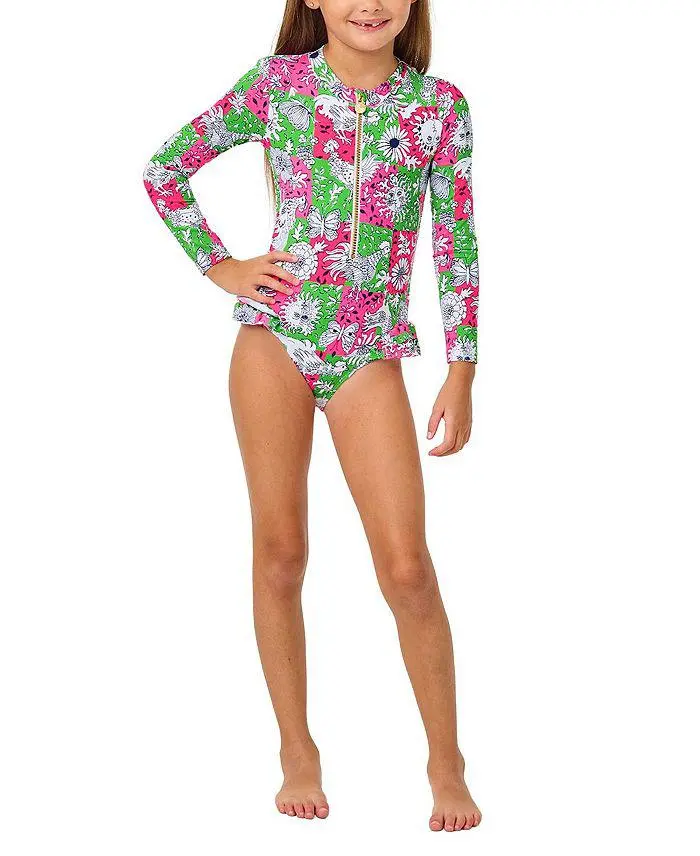 Lilly Pulitzer Girls' Denning Rashguard UPF 50+ - Little Kid, Big Kid