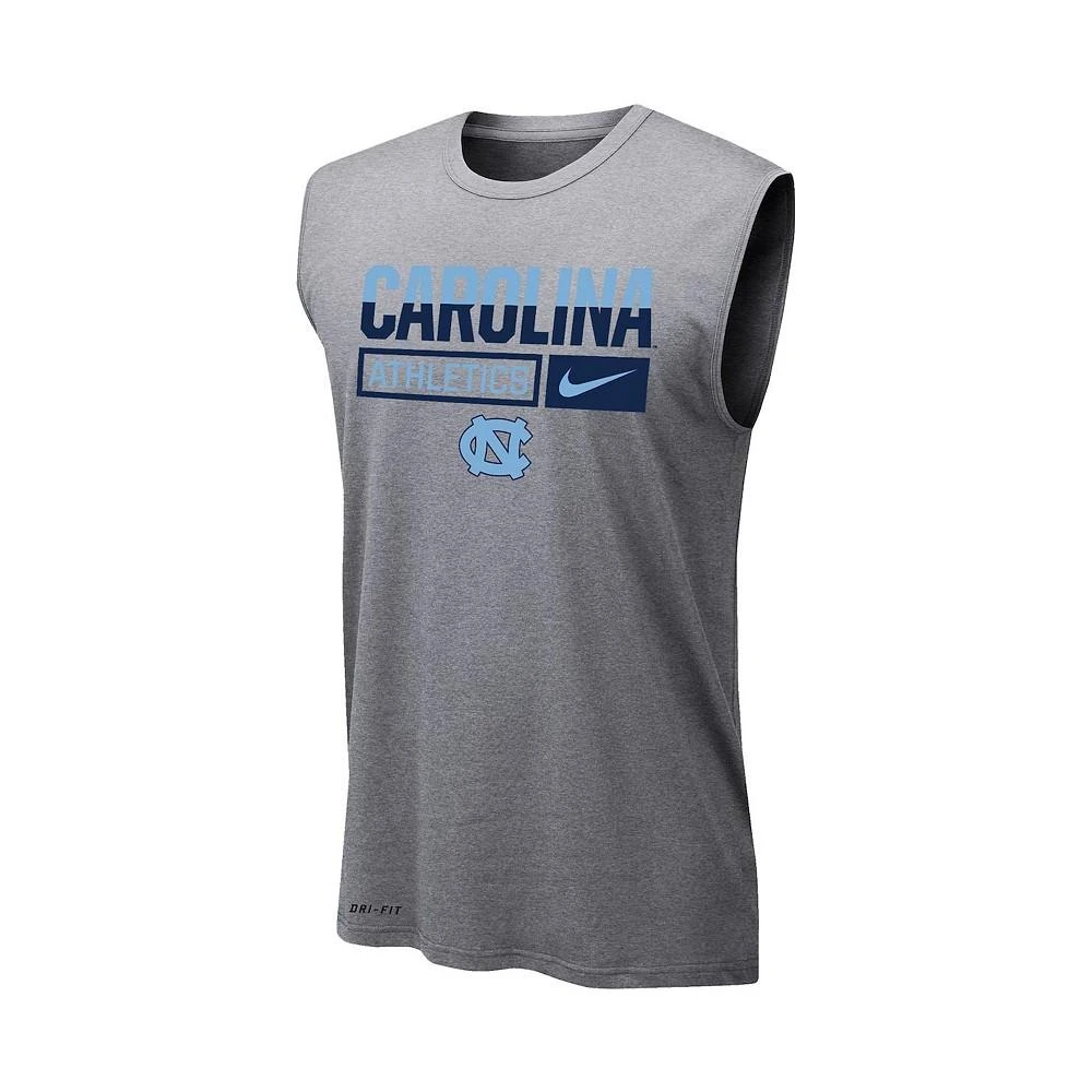 NIKE Men's Heathered Gray North Carolina Tar Heels Wordmark Drop Legend Performance Tank Top 3