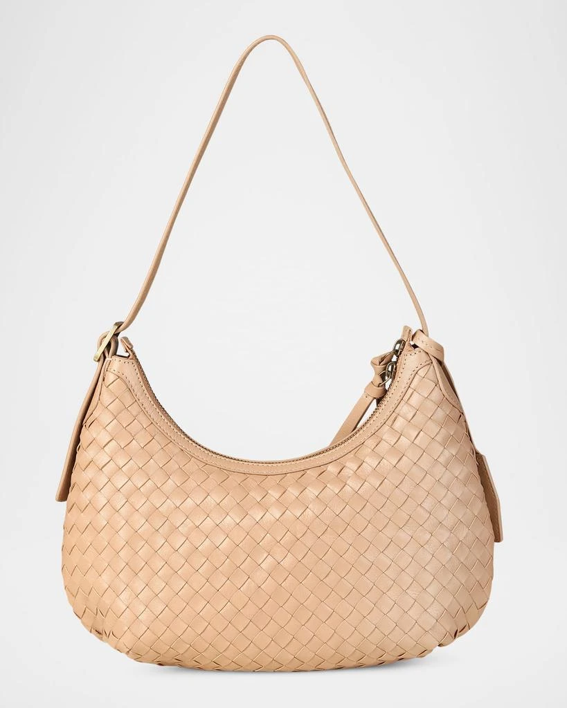 Rafe Alva Zip Woven Leather Hobo Bag 3