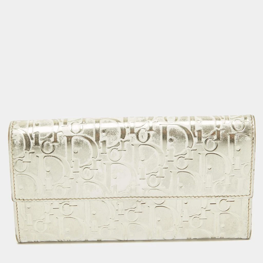 Dior Dior Gold Oblique Embossed Patent Leather Continental Wallet 1