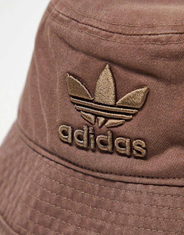 Adidas adidas Originals trefoil bucket hat in brown 3
