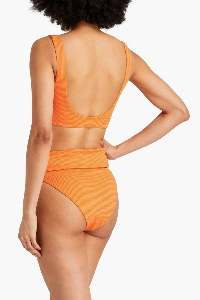 Mara Hoffman Goldie ribbed knotted high-rise bikini briefs 3