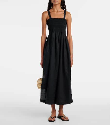 Heidi Klein La Bocana shirred linen midi dress 2