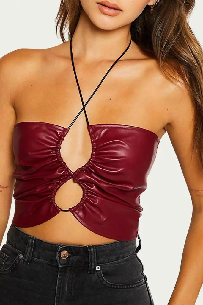 Pretty Garbage Pretty Garbage - VEGAN LEATHER CUTOUT TOP