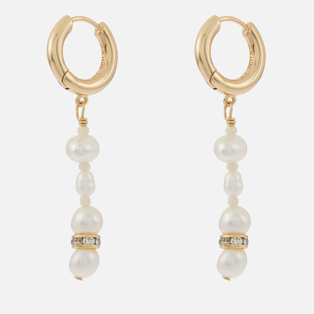 Anni Lu Anni Lu Gold-Tone and Glass Pearl Hoop Earrings