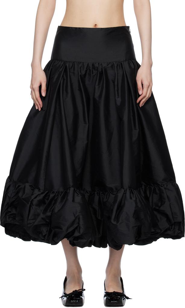PAULA CANOVAS DEL VAS Black Merengue Midi Skirt