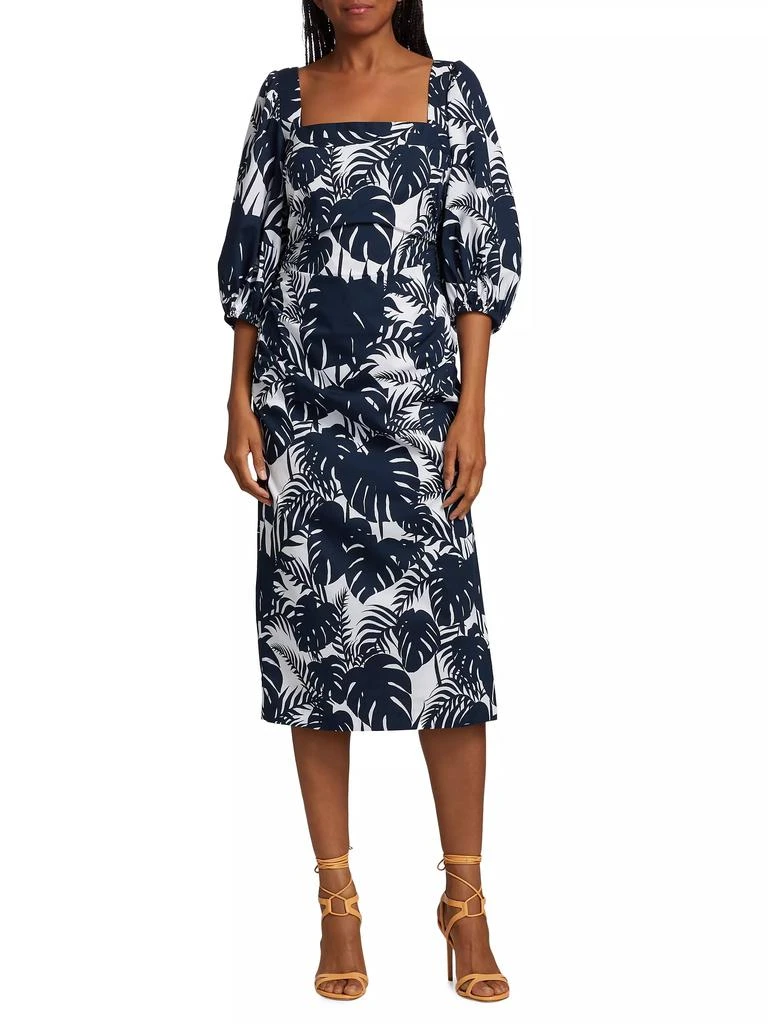 Michelle Smith MICHELLE SMITH x Saks Gemma Balloon-Sleeve Midi-Dress 2