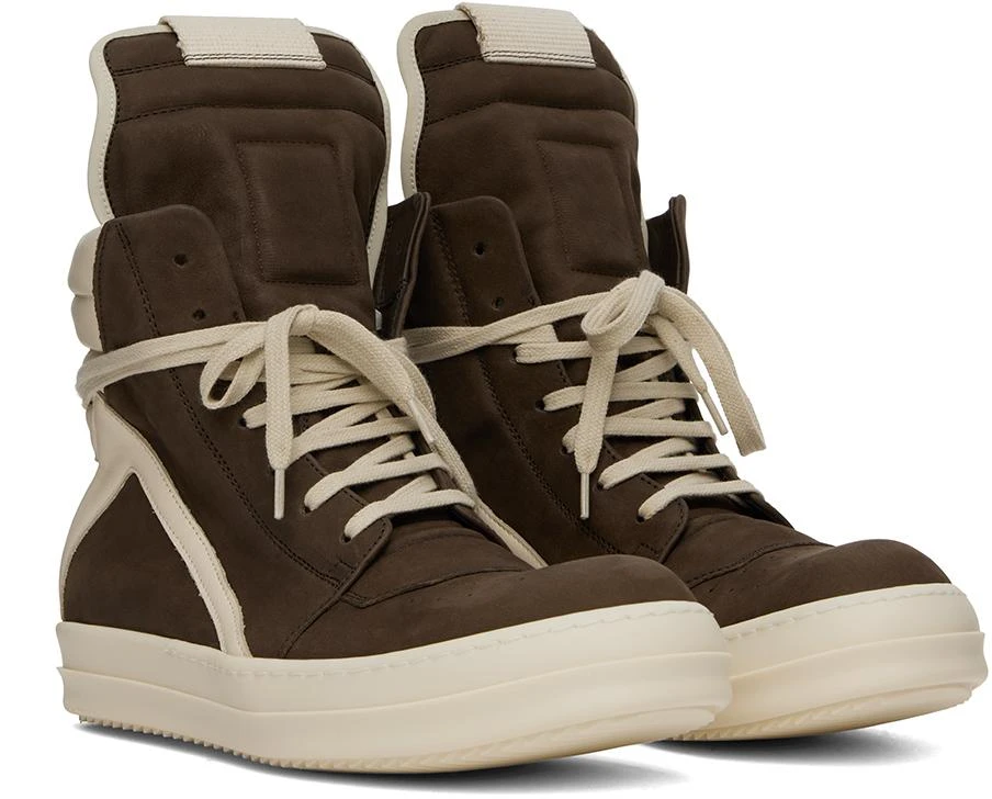 Rick Owens Brown & Off-White Porterville Geobasket Sneakers 4
