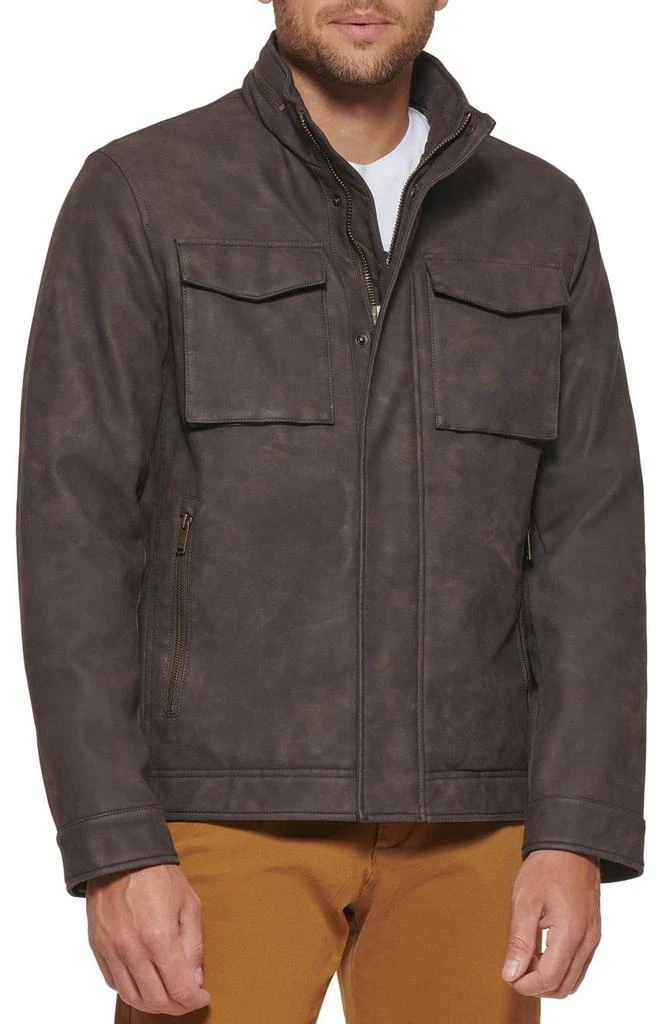 Dockers Faux Leather Military Jacket 5