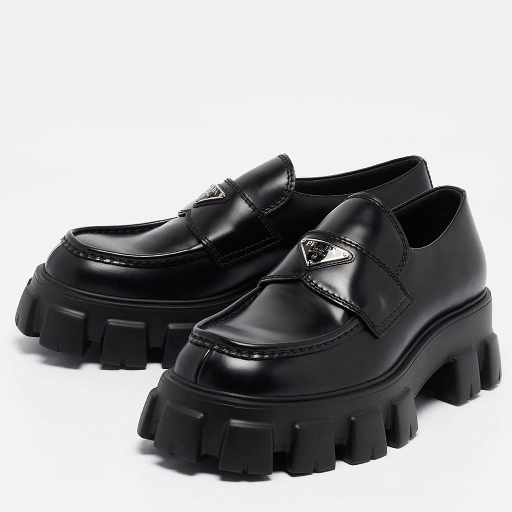 Prada Prada Black Leather Monolith Chunky Loafers Size 43.5 2