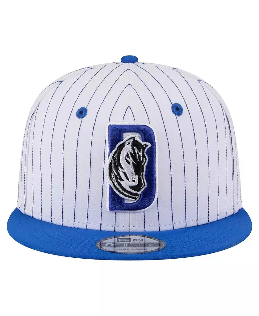New Era Men
s White Dallas Mavericks Deceptor Pinstripe 9FIFTY Snapback Hat 5