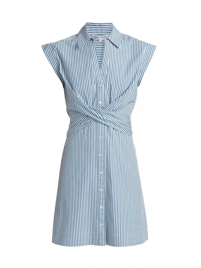 VERONICA BEARD Nagano Striped Stretch Cotton Shirtdress 1