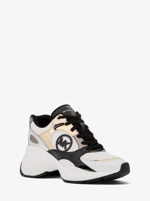 Michael Kors Zuma Metallic and Mesh Trainer
