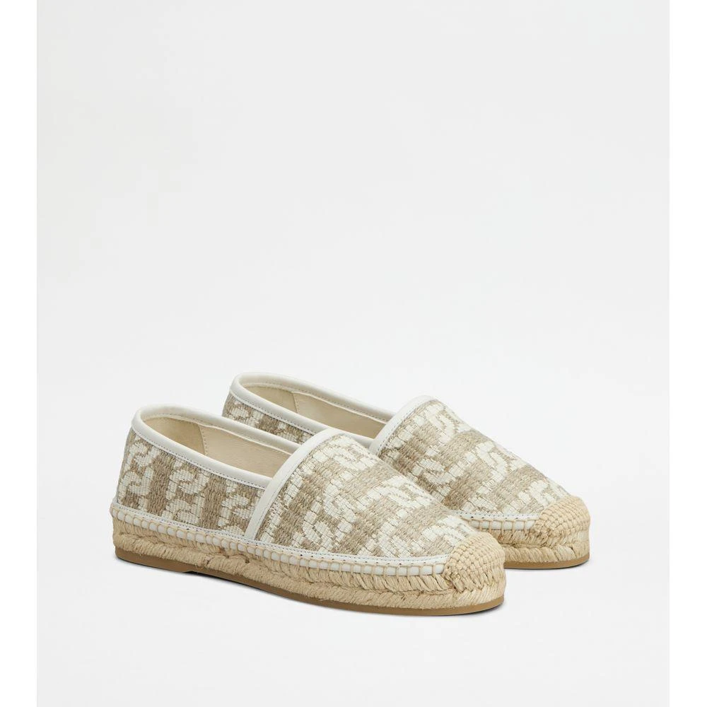 Tod's Kate Espadrilles in Canvas and Leather 2