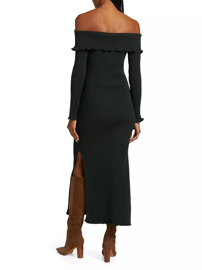 AMUR Meadow Rib-Knit Off-The-Shoulder Midi-Dress 5