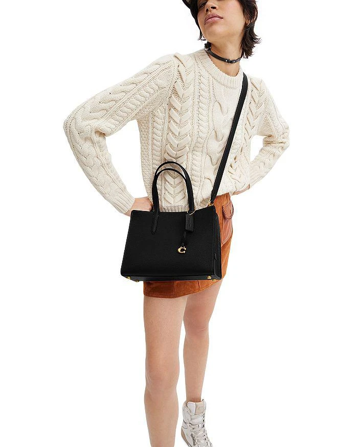 Coach Carter 28 Small Polished Pebble Leather Carryall Travel Bag 6