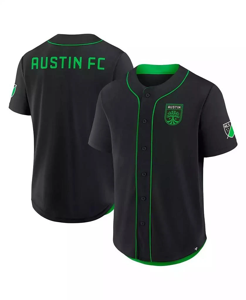 Fanatics Men
s Black Austin FC Injury Time Baseball Jersey