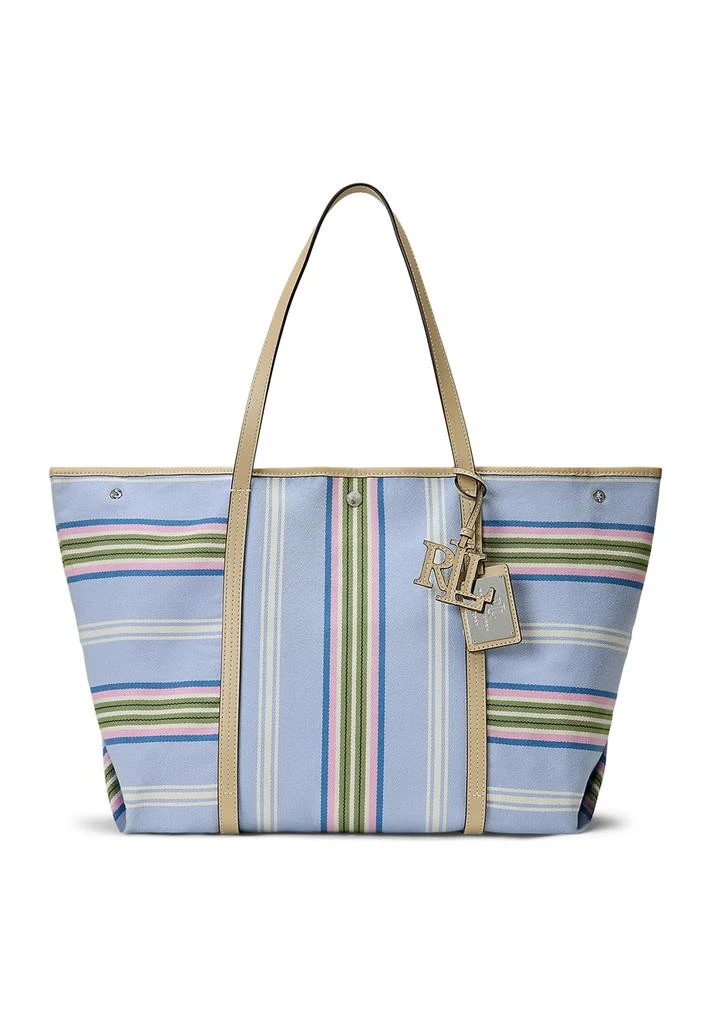 Ralph Lauren Striped Twill Large Emerie Tote Bag