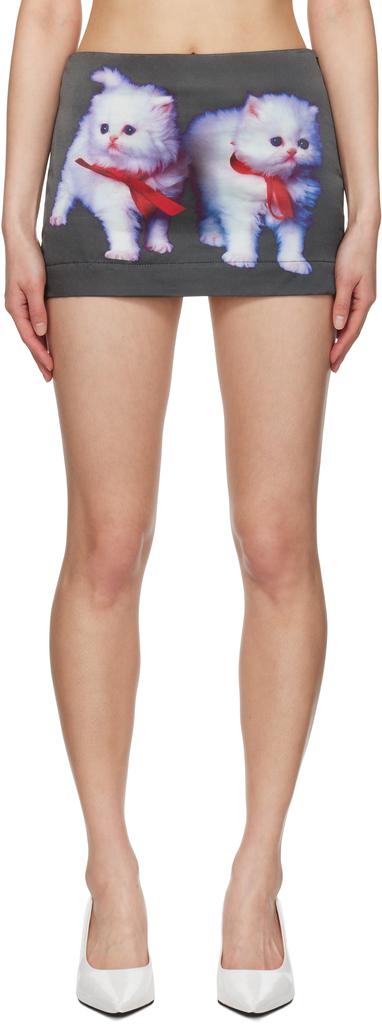 Ashley Williams Black Printed Miniskirt