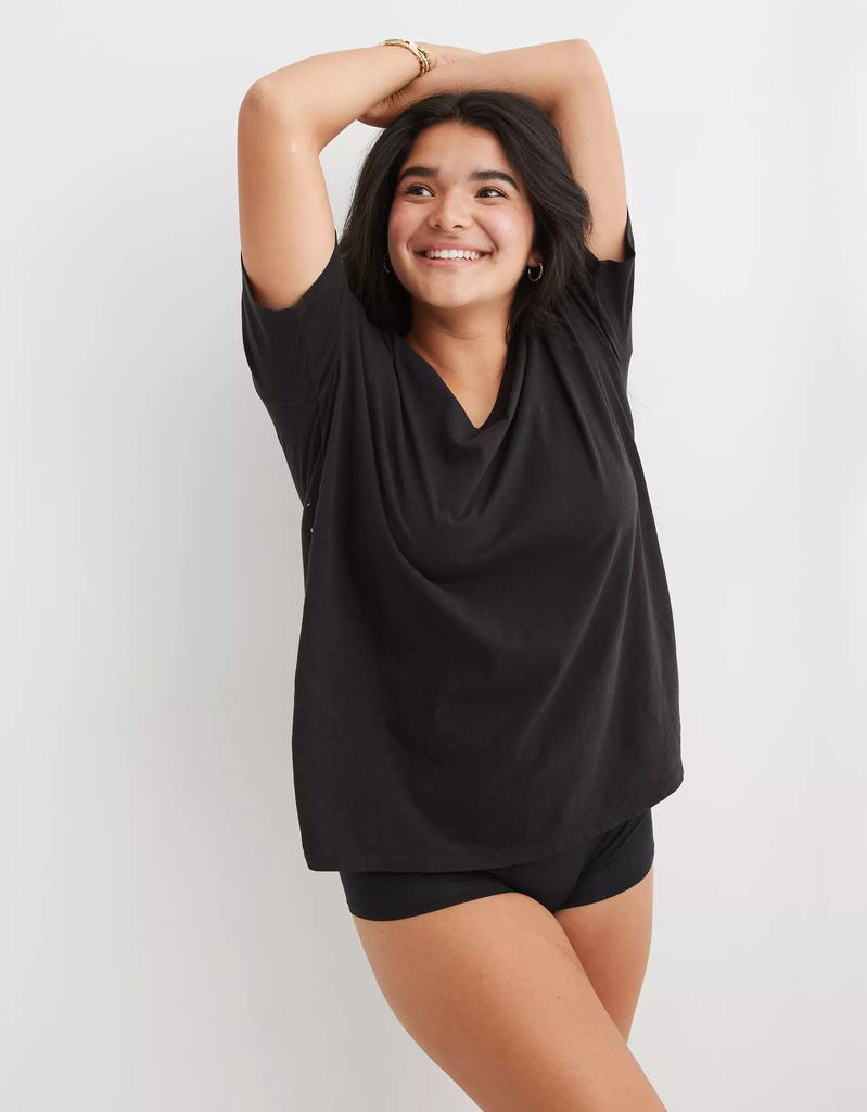 Aerie Aerie Distressed Basic V-Neck Boyfriend T-Shirt