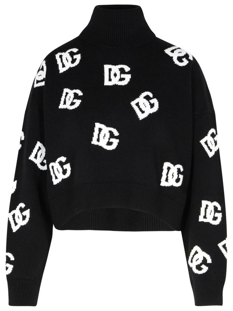 Dolce & Gabbana DG Logo Intarsia High Neck Sweater