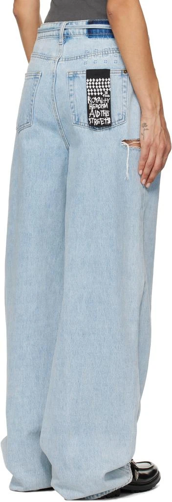 Ksubi Blue Baggy Rollin Kut Out Jeans 3