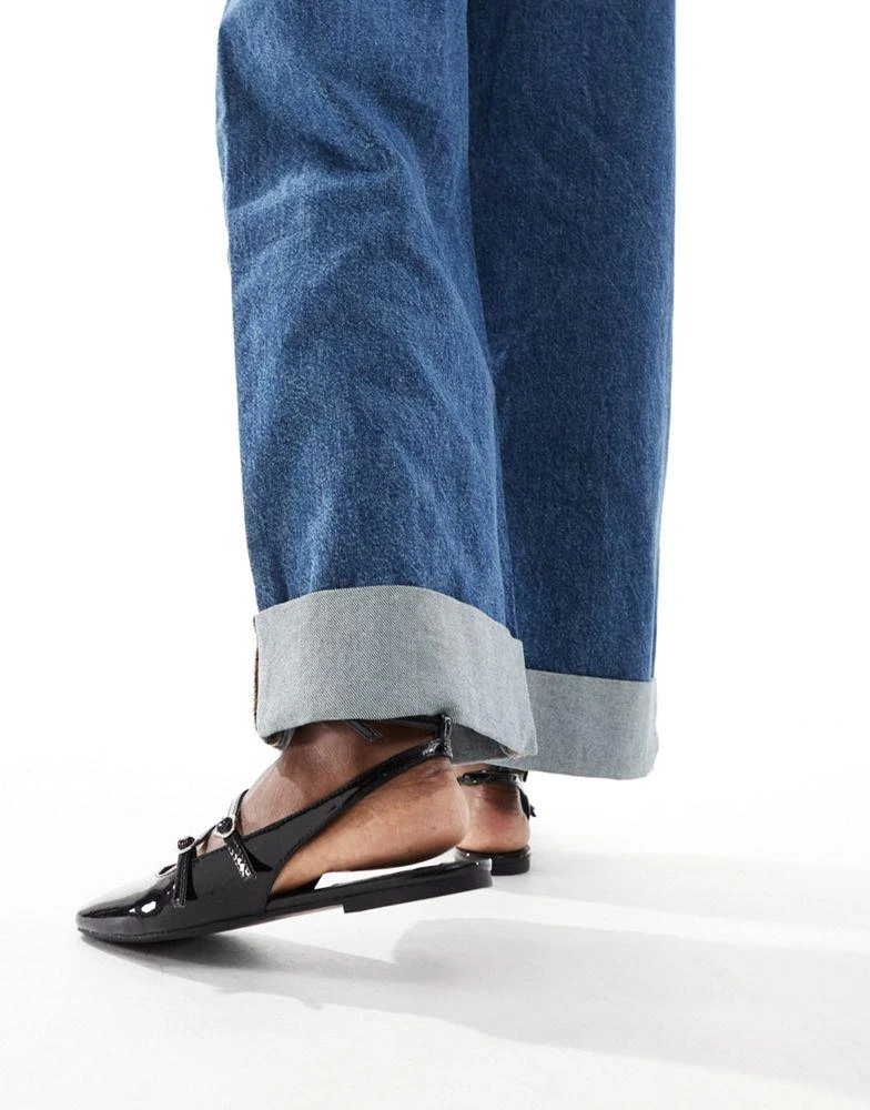 Bershka Bershka flat slingback sandals in black 3