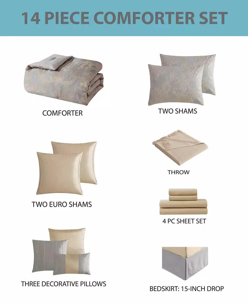 Hallmart Collectibles Olivia 14-Pc. Comforter Set, King, Exclusively at Macy’s 2