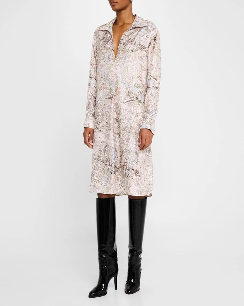 VANESSA BRUNO Elora Map-Print Shift Shirtdress 2