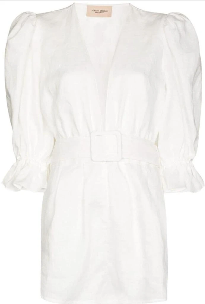 Adriana Degreas Vintage Orchid Solid Playsuit In Off White 5