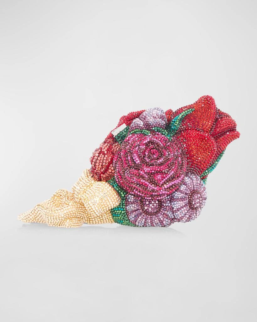 Judith Leiber Corsage Roses Clutch Bag with Chain Strap 1