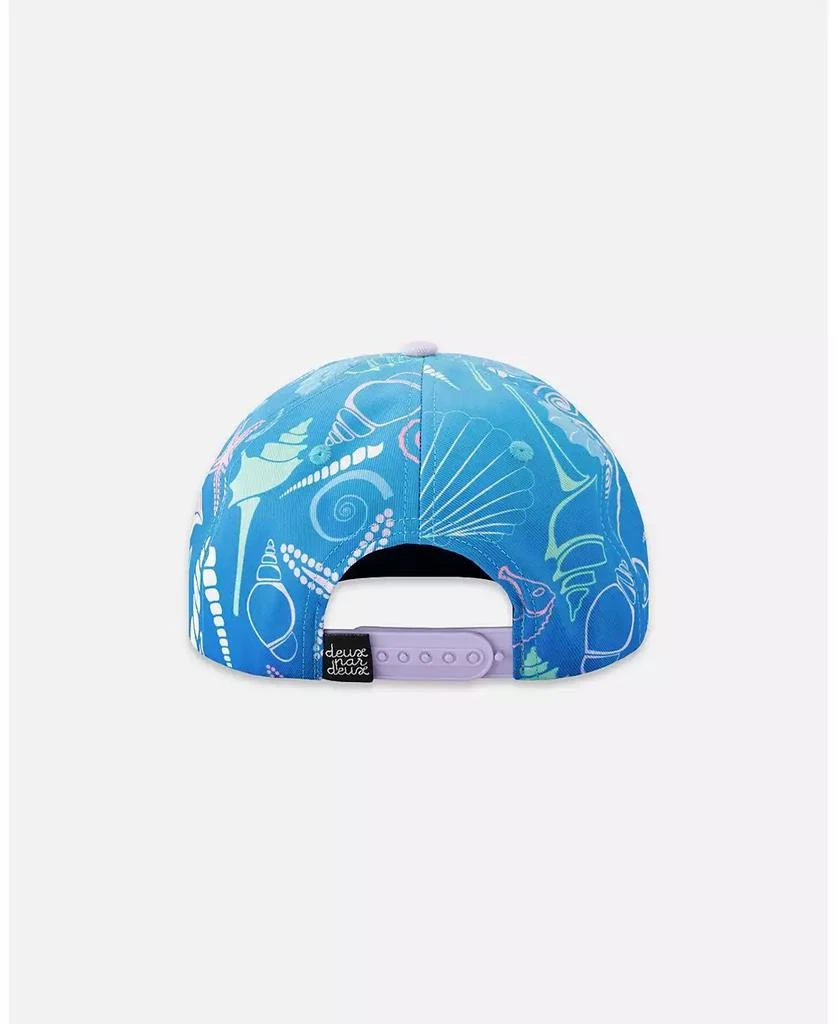 Deux par Deux Baby Girls Cap Blue Shell Print 2