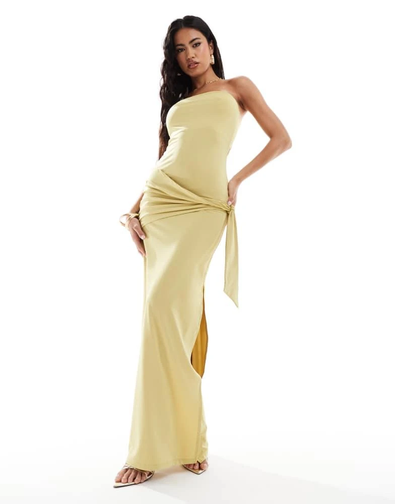 ASOS ASOS DESIGN tie side bandeau maxi dress in matcha green - Dresses &  Skirts - BeyondStyle