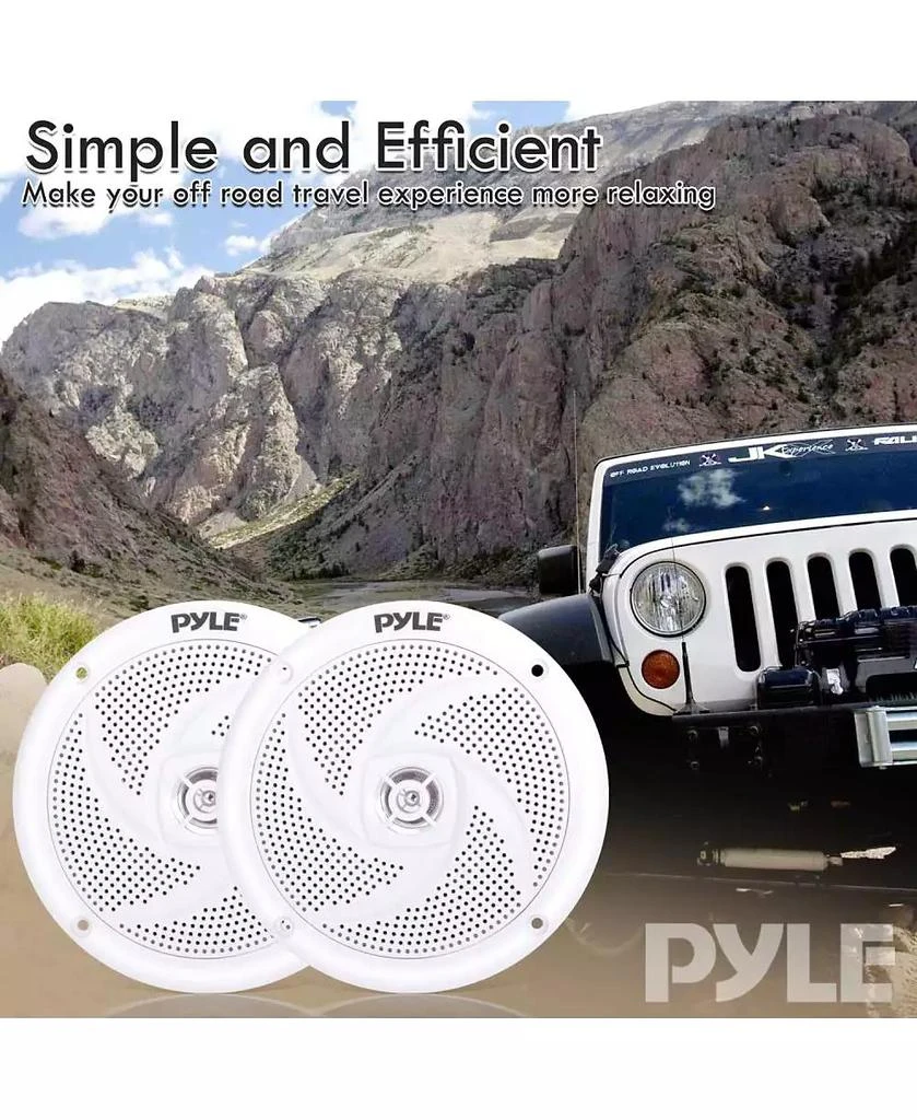 Pyle 5.25" Waterproof Rated Marine Speakers - Low-Profile Slim Style Speaker Pair, 180W 6