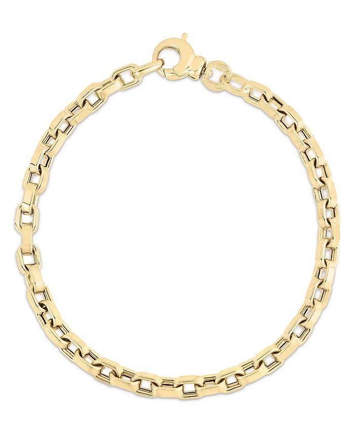 Roberto Coin 18K Yellow Gold Designer Gold Heavy Box Link Chain Bracelet