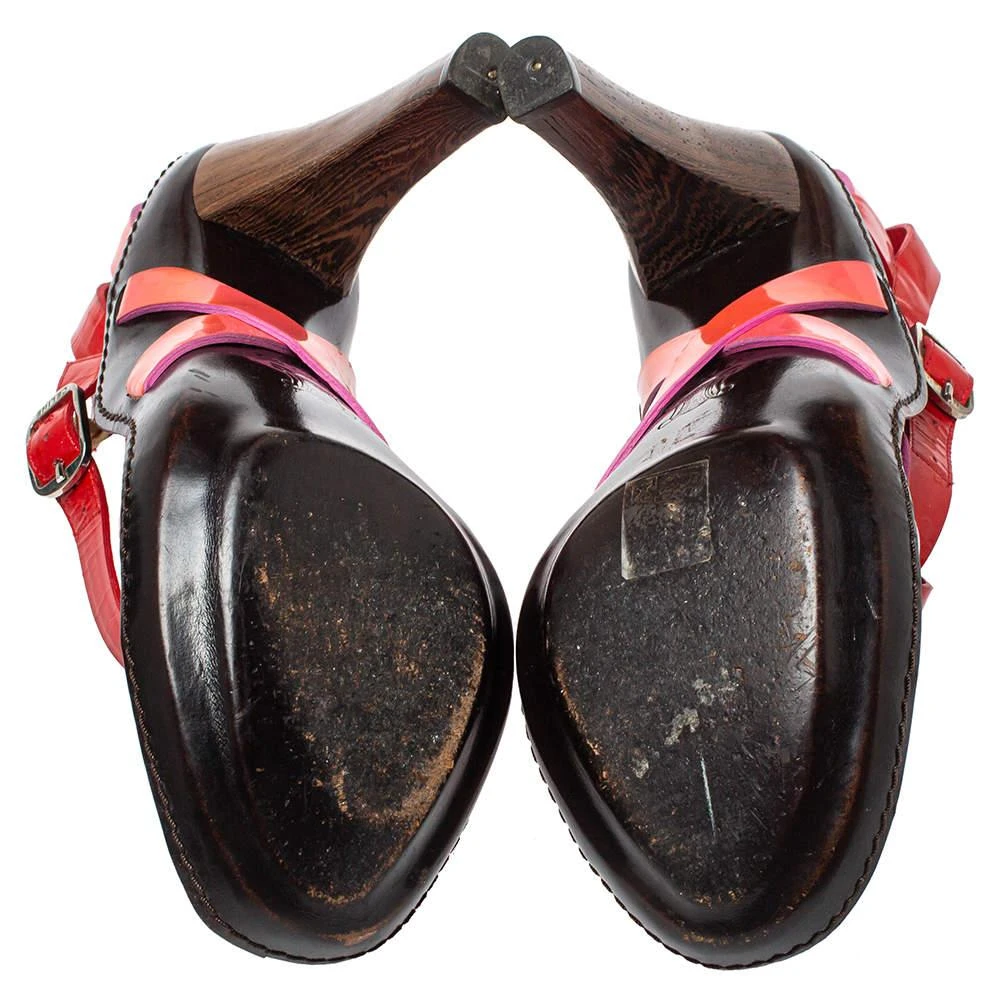 CASADEI Casadei Multicolor Patent Leather Strappy Ankle Strap Sandals Size 40 6