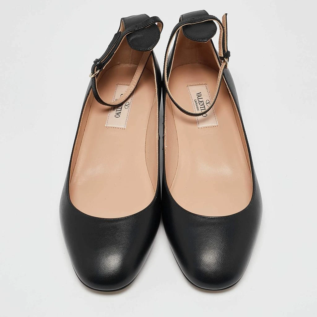 Valentino Valentino Black Leather Tango Ankle Strap Flats Size 37 3